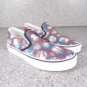 VANS OFF THE WALL Flower Pattern Low Top Slip On Sneakers Shoes